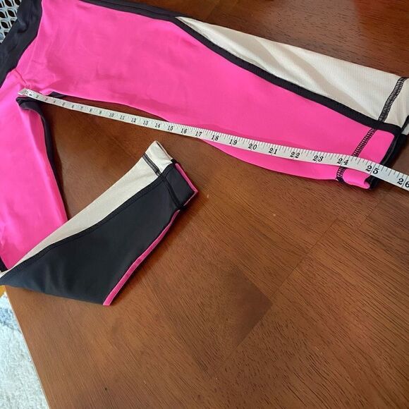 Lululemon Run Pace Tight Leggings size 6 Black Pink Colorblock Luxtreme Pocket - Picture 7 of 11